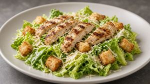 Домашний «Цезарь» с курицей и хрустящими сухариками