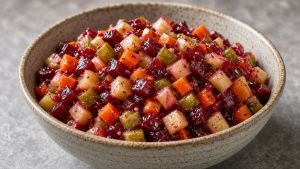 Как приготовить винегрет с яркой свёклой и целыми кубиками